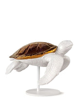 Sea Turtle II Sculpture, White/Copper
